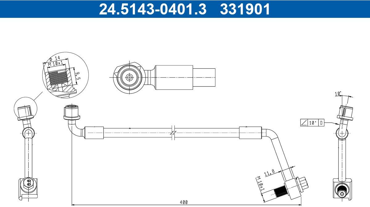 Tuyau de frein ATE 24.5143-0401.3