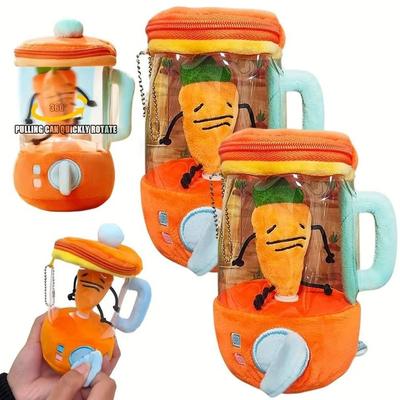 Uplifted Finds Rotating Drawstring Cartoon Carrot Juicer Plush Doll Rotating Drawstring Cartoon Carrot Juicer Plush Doll