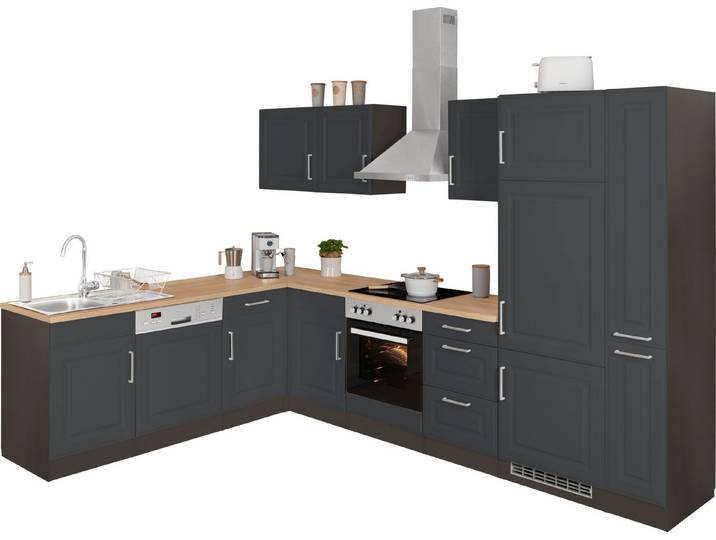 KOCHSTATION Winkelküche, Stellbreite 220x310 cm, wahlweise mit E-Geräten, MDF-Fronten
