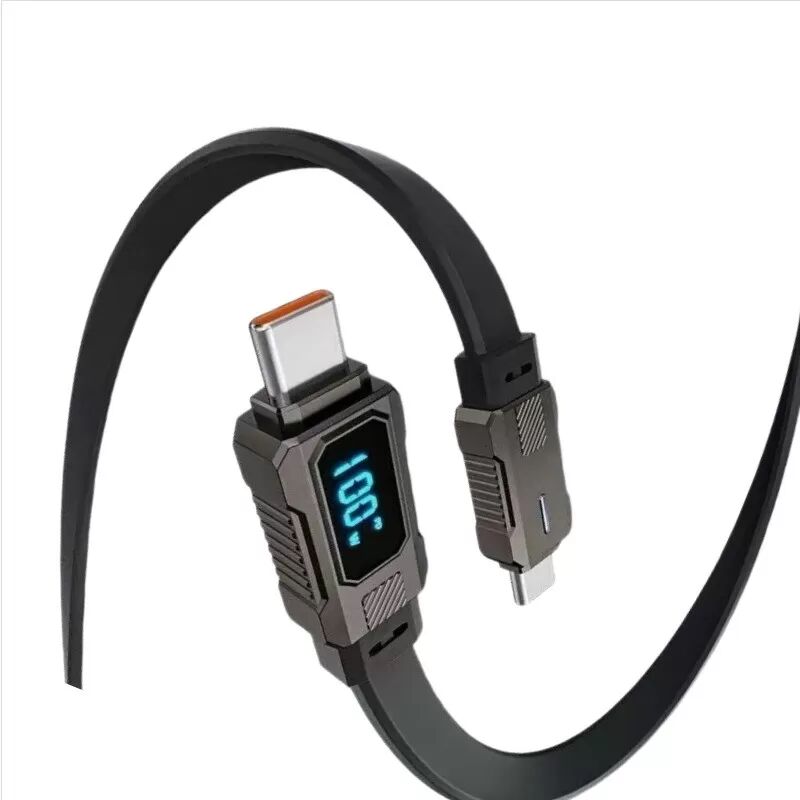 INF USB-C zu USB-C Ladekabel mit Digitalanzeige - PD Schnellladung, Silikon, 100cm