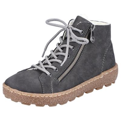 Winterboots RIEKER, Damen, Gr. 36, Warmfutter, grau, Lederimitat, Schuhe Winterboots, mit herausnehmbarem SoftFoam-Fußbett