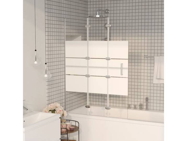 vidaXL Faltbare Duschkabine ESG 100x140 cm Weiß