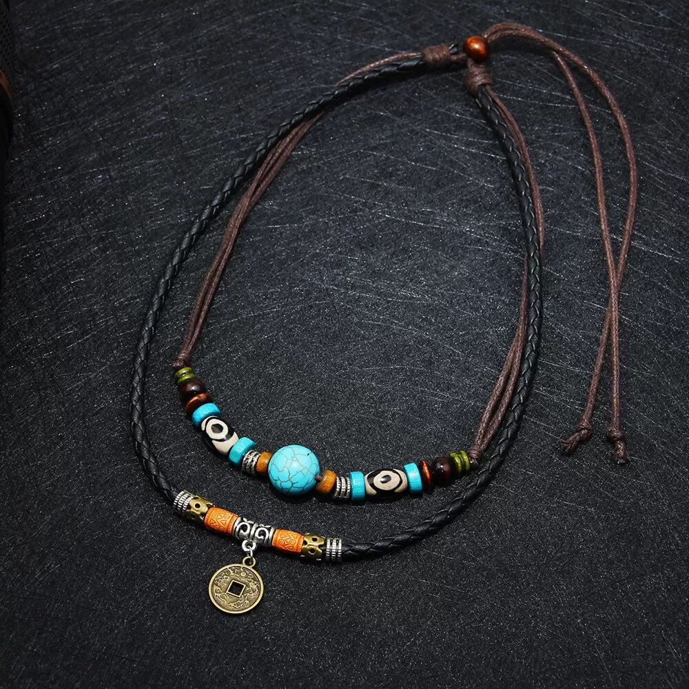 INF Collier Pendentif Pièce de Monnaie Bohème