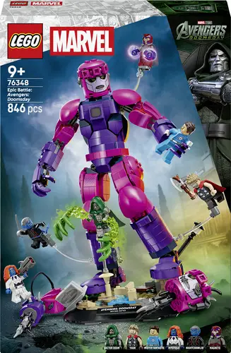 76348 LEGO MARVEL SUPER HEROES Legendärer Showdown: Avengers: Doomsday Spielzeug-Bauset Sammelfigur zum Bauen, Spielen und