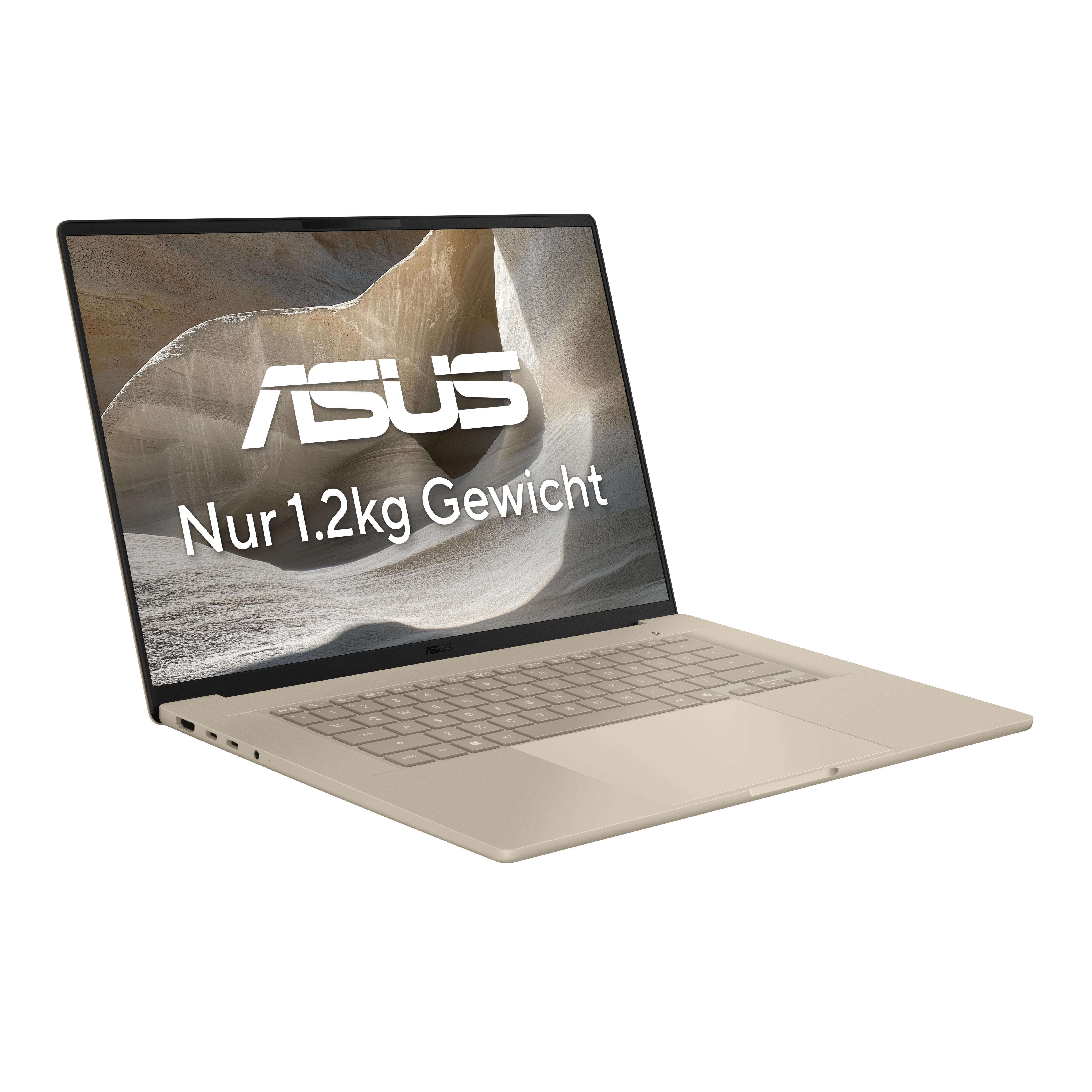 ASUS Zenbook A16 UX3607OA-SQ073W 16 Zoll Laptop Qualcomm Snapdragon X2 Elite X2E-94-100 48 GB RAM 1 TB SSD Windows 11 Home Zabriskie Beige