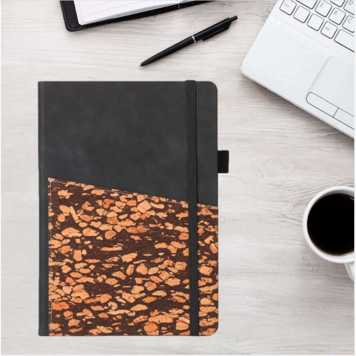 INF Minimalistisches, kreatives Notizbuch mit Bandverschluss – Ideal für Schreiben und Büro Schwarz