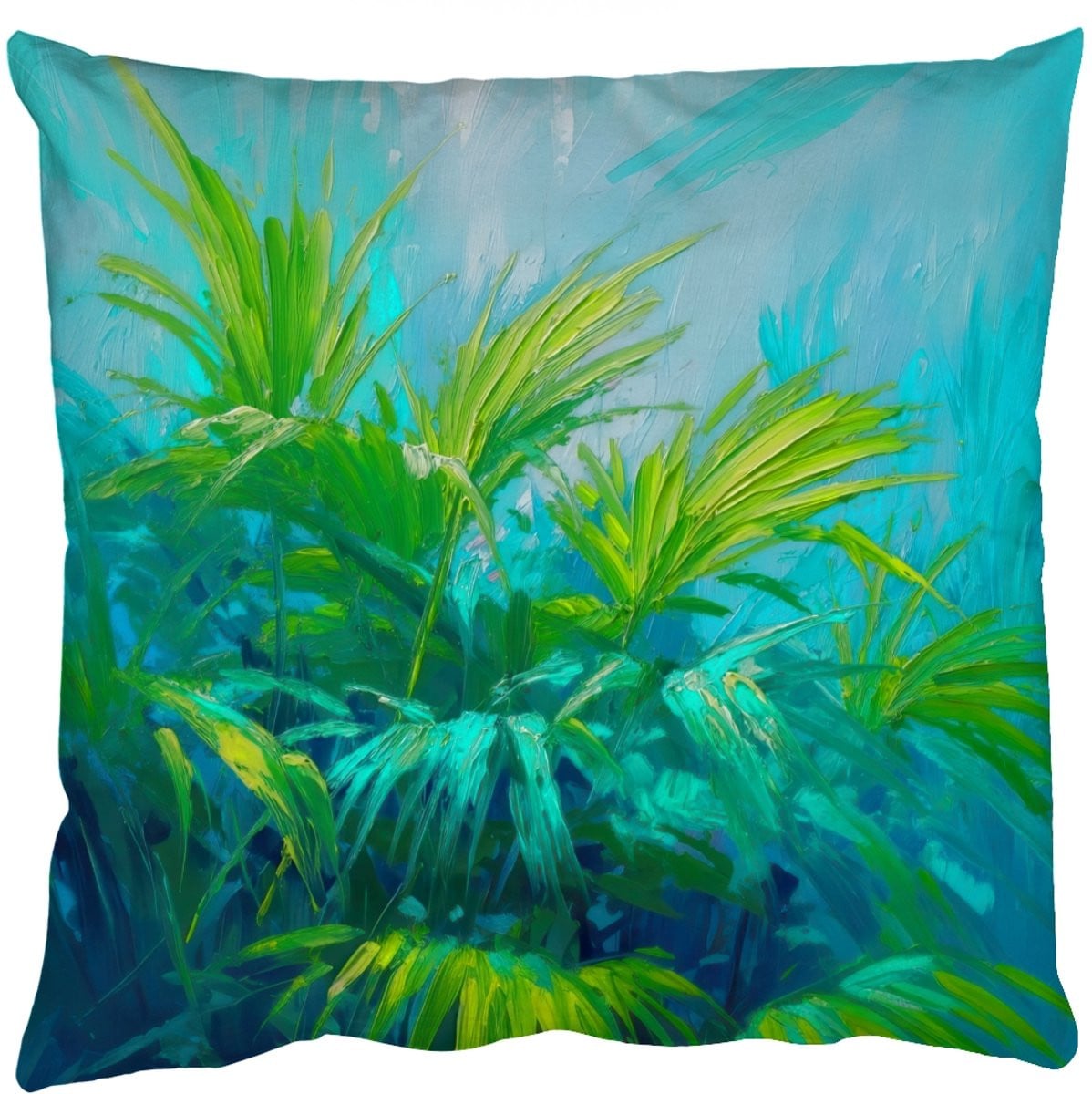 PillowMonkey Sierenkussen Bladeren Groen Abstract 60x60 cm