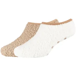 2er Pack camano Cosy Antirutsch Sneakersocken Damen 1901 - taupe 35-38