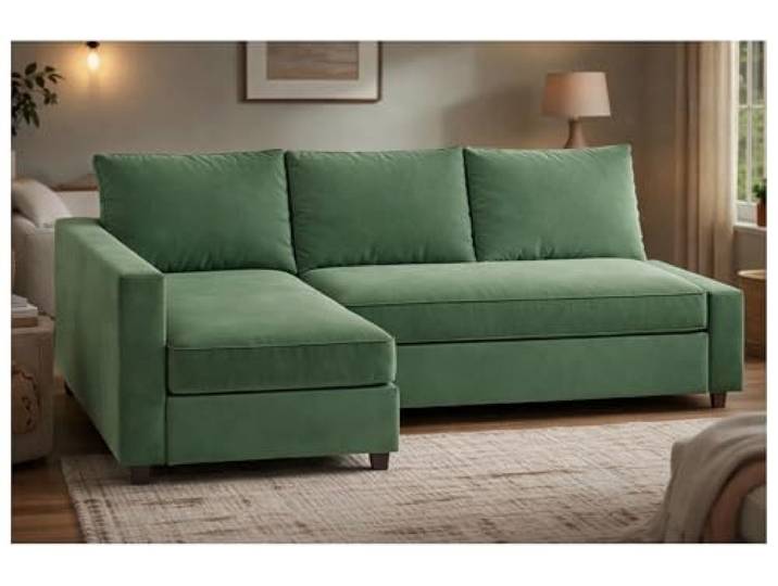 HomeTown Market Friheten Housse Canapé Compatible with IKEA Friheten Sofa Cover. Housses de canapé Uniquement. Pas Un CANAPÉ (Velours Vert Droit Plus Long)