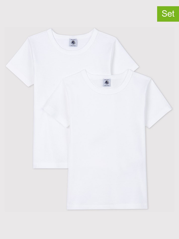 PETIT BATEAU 2er-Set: Shirts in Weiß - 110