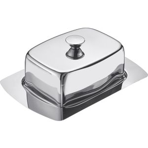 Westmark Butterdose 20872260, aus Edelstahl, rechteckig, 19 x 12,8 x 7 cm, silber