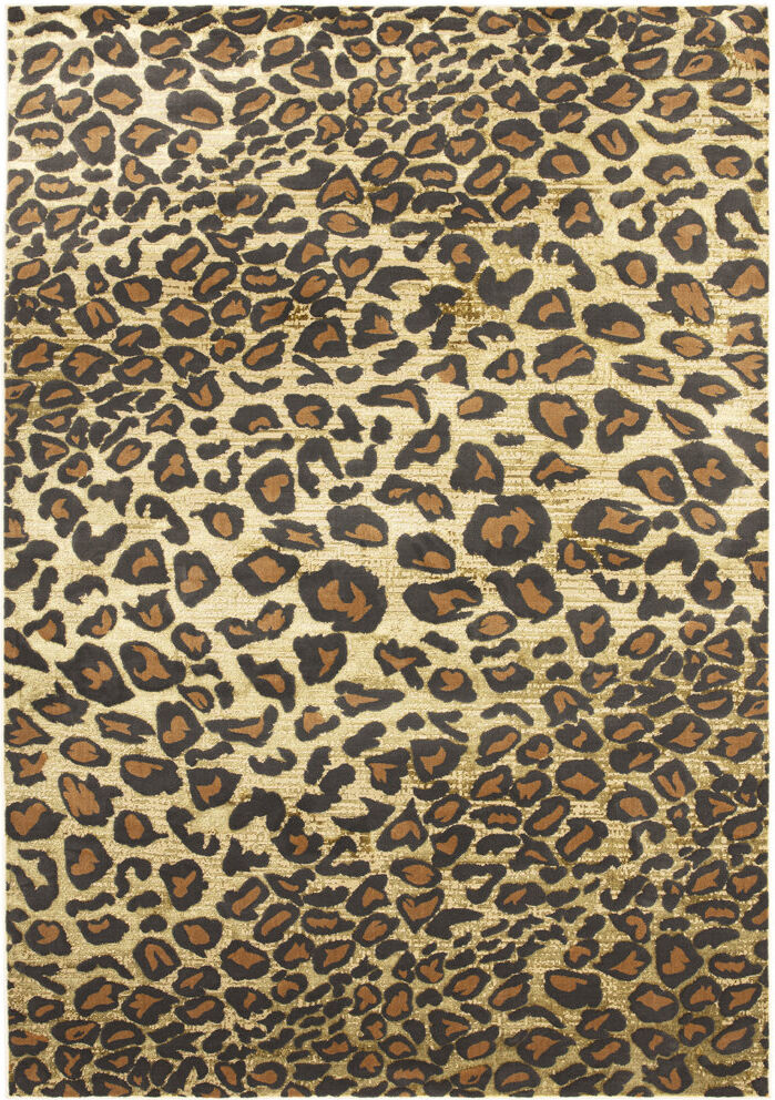 World Menagerie Arely Leopard Brown Rug Gold;Brown Rectangle 080 x 150cm