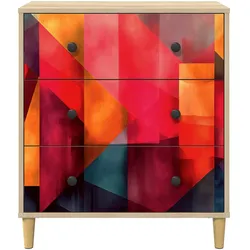 vidaXL, Kommode + Sideboard, Kommode HEESCH Farbenblockdruck 66 x 36,5 x 75 cm Holzwerkstoff (66 x 36.50 x 75 cm)