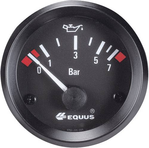 Equus 842095 Kfz Einbauinstrument Öldruckanzeige Messbereich 0 - 7 bar Standart Gelb, Rot, Grün 52mm