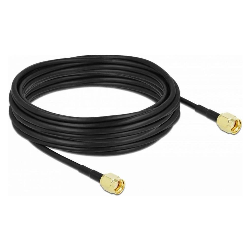 Delock Antennenkabel RP-SMA Stecker zu RP-SMA Stecker LMR/CFD100 10 m low loss (Antennenkabel) (90475)