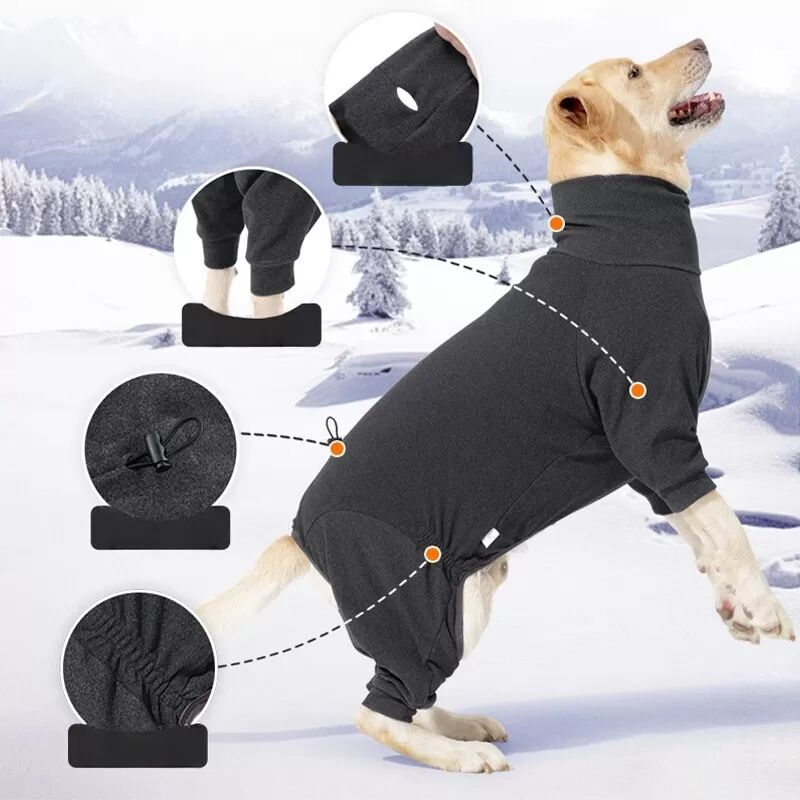 INF Warmer Vierbeiniger Hunde-Rollkragenpullover für mittelgroße bis große Hunde - Winteroutfit L
