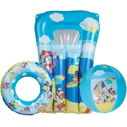 Happy People 16328 - Paw Patrol 3er Strandset - Wasserball, Schwimmring & Luftmatratze