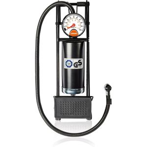 OSRAM Luftpumpe TYREinflate 10 ESSENTIAL Single, Fußpumpe, mit Manometer und 3 Ventil-Adaptern, 7 bar / 100 psi