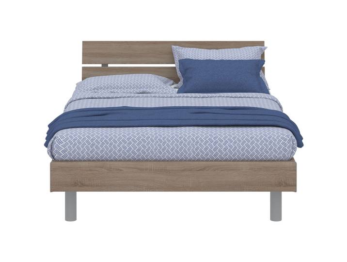 Modular Bett Livorno Natur, Grau MDF, Kunststoff 120 x 200 cm - Bett