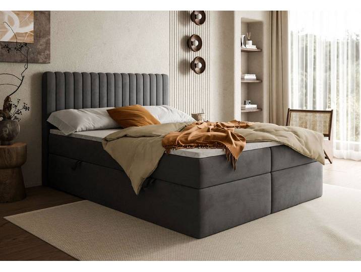 Lookway Boxspringbett JANELLE mit Matratze und Topper– komfortabel und elegant, 109x140x210, Mehrere Schichten für zusätzlichen Komfort und Unterstützung