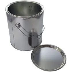 5Ltr. Leereimer Weissblech blank inkl. Deckel blank + Henkel Ø207mm, H=220mm