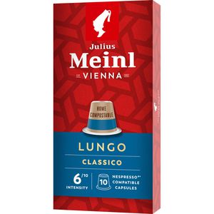 Julius-Meinl Kaffeekapseln Lungo Classico, 10 Kapseln, kompostierbar, für Nespresso