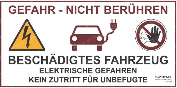 Swstahl Warnschild 07330l
