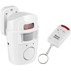 Bewegungsmelder mit Alarmfunktion und zwei Fernbedienungen, 105db, Kabelloser Einbruchschutz mit lautem Alarm
