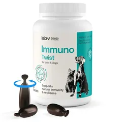 Lab-v Immuno Twist - natürliche Unterstützung der Immunität und Vitalität für Hunde und Katzen 60 Kapseln zum Aufdrehen