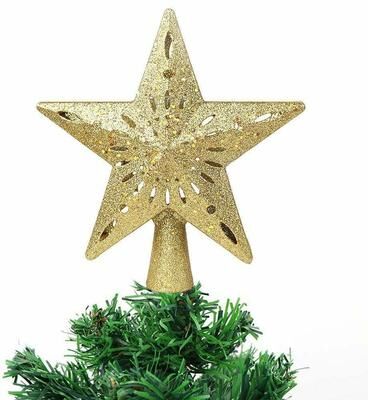 HomeDecorAndMore LLC Christmas Tree Topper Projector Gold