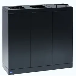 Mülltrennsystem Bica 873 Sortieranlage schwarz 3 x 65 L große Einwurföffnungen, pulverbeschichteter Stahl, robust