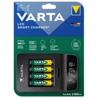 LCD Smart Charger+, Ladegerät inkl. 4x Mignon, AA, 2100 mAh