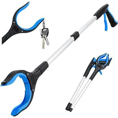 LightInthebox Grabber Reacher Tool 360 Degree Rotating Head, Wide Jaw, 32 Foldable, Lightweight Trash Claw Grabbers for Elderly, Reaching Tool for Trash Pick Up Stick, Litter Picker Arm Extension
