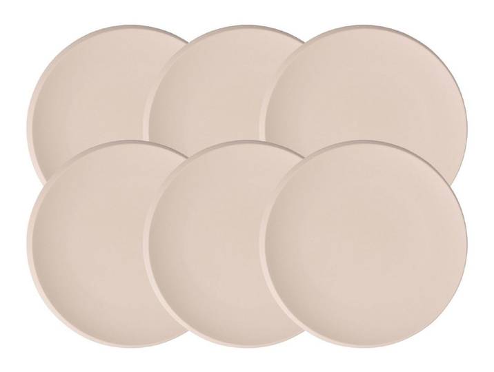 Villeroy & Boch Teller-Set NewMoon beige Frühstücksteller 24 cm Set6, Premium Porcelain