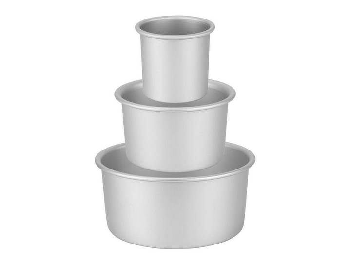 LuxusKollektion Springform Kuchenform Rund Extra Hoch 3er Set 10-20cm Silber, (1-tlg)