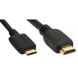 INLINE HDMI Mini Kabel, HDMI-A St/HDMI-C St, schwarz, 5m, verg. Kontakte