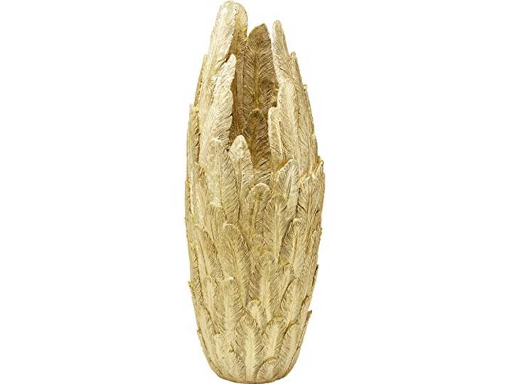 Kare Design Vase Feathers\, Doré\, Diamètre 34 cm\, Vase Decoratif pour Fleurs\, Deco Intérieur\, Decoration Chambre\, Salon\, Maison