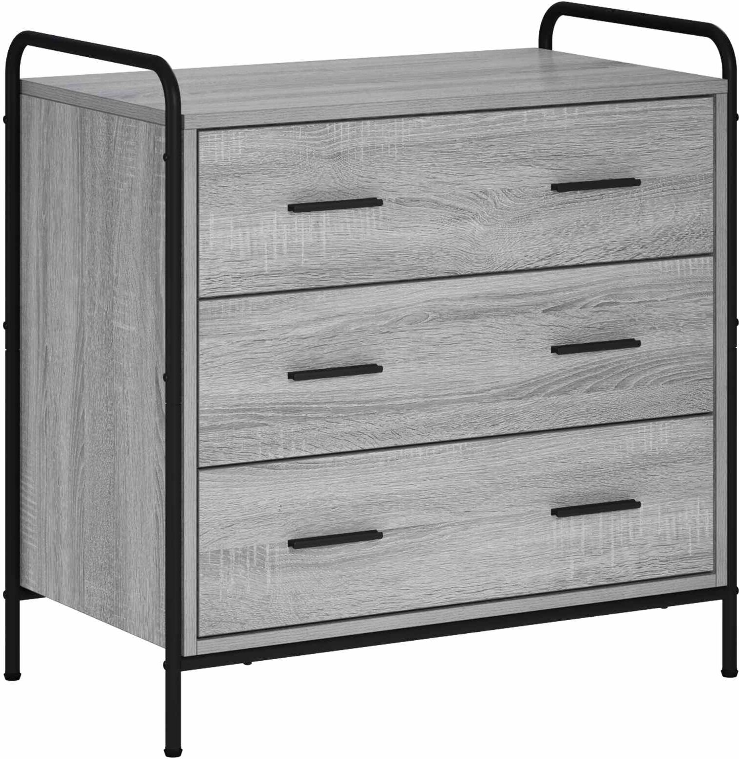 vidaXL Armoire à tiroirs Sonoma gris 70 x 39,5 x 71 cm