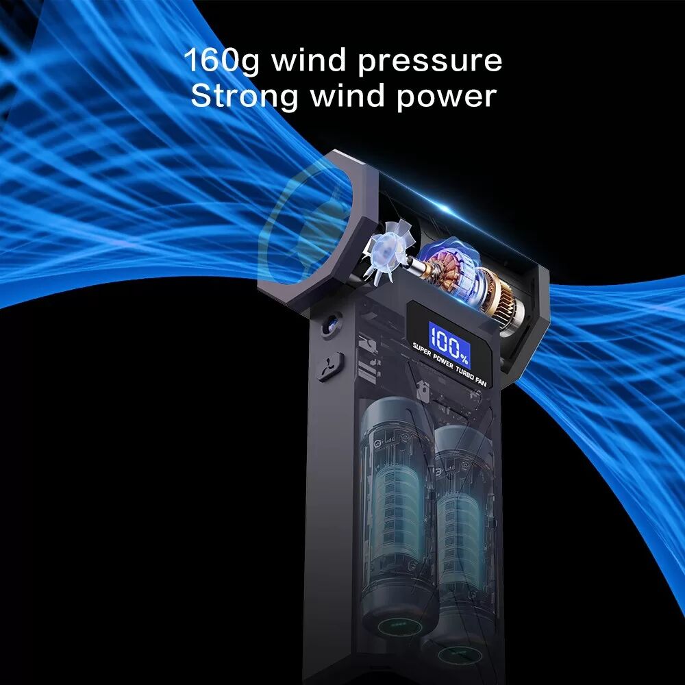 INF Souffleur d'air portable - Ventilateur Turbo Puissant, Écran LED, Rechargeable