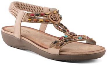 Women's Ponyo Ankle Strap Sandal by Patrizia by Spring Step in Beige (Size 41 M)