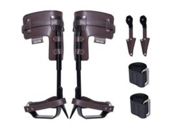 VEVOR Pointes d'escalade d'arbre, 1 paire, crampons d'escalade d'arbre en acier allié, charge de 158 kg, équipement avec sangles et protecteurs de pointes, pour grimpeurs, cueillette de fruits, marron