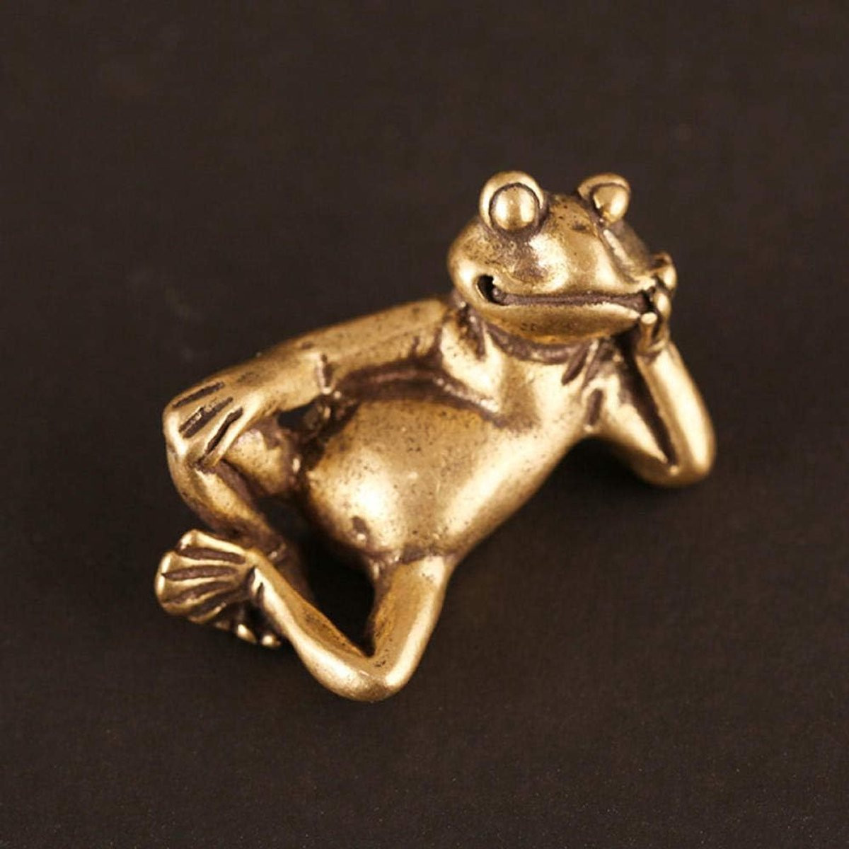 Goudkleurig Messing Buste Beeldje - Handgemaakte Miniatuur Sculptuur voor Bureau Decoratie