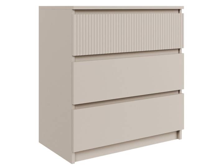 Selsey Sandia - Commode trois tiroirs à façade cannelée Gris cachemire\, 70 cm