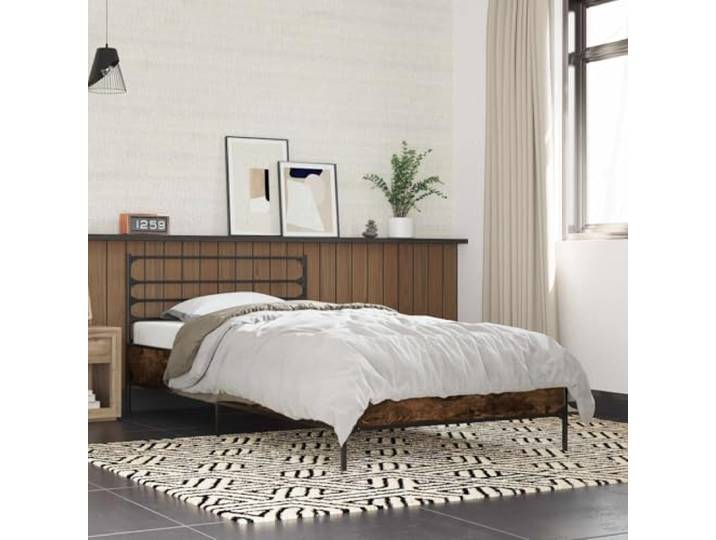 RJPLMFV Bettgestell, Raucheiche, 80 x 200 cm, Holz Feste Latten im Lieferumfang enthalten, Matratze nicht im Lieferumfang enthalten, Montage erforderlich, modernes Design