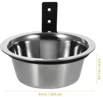 Inspired Living Wall Mounted Dog Bowl Elevated Stainless Steel Pet Feeder 6inch