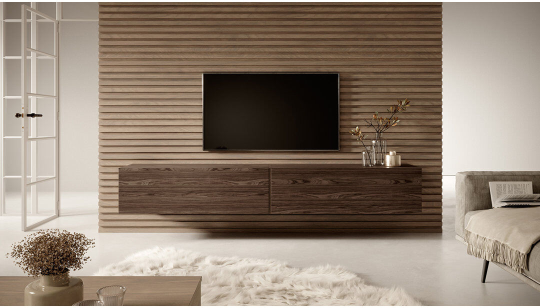 17 Stories Melicent TV Stand for TVs up to 75" Walnut 75"