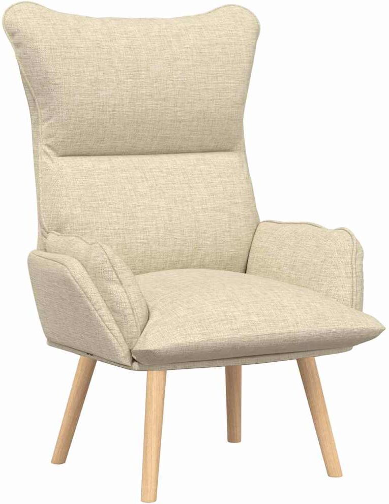 vidaXL fauteuil Crème 69 x 74 x 93 cm Fabric and Plywood