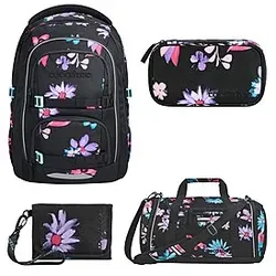 Coocazoo Porter Floral Artnight Schulrucksack Set 4tlg