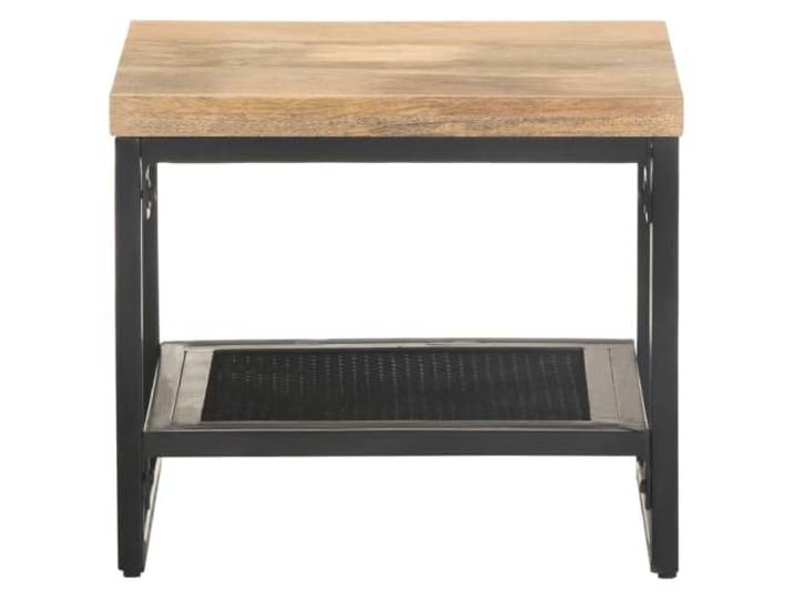 HFUDPOF Beistelltisch 40x40x35 cm Massivholz Mangoholz Massives Mangoholz, raue Oberfläche, pulverbeschichtete Eisenbeine, 1 Regal, handgefertigt, Unikat