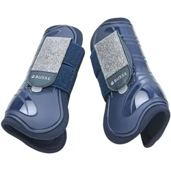 Busse Gamaschen Bounce GLITTER navy Hartschale innen gepolstert mit Klettverschluss , Busse_17_Groessen: Vollblut/Warmblut
